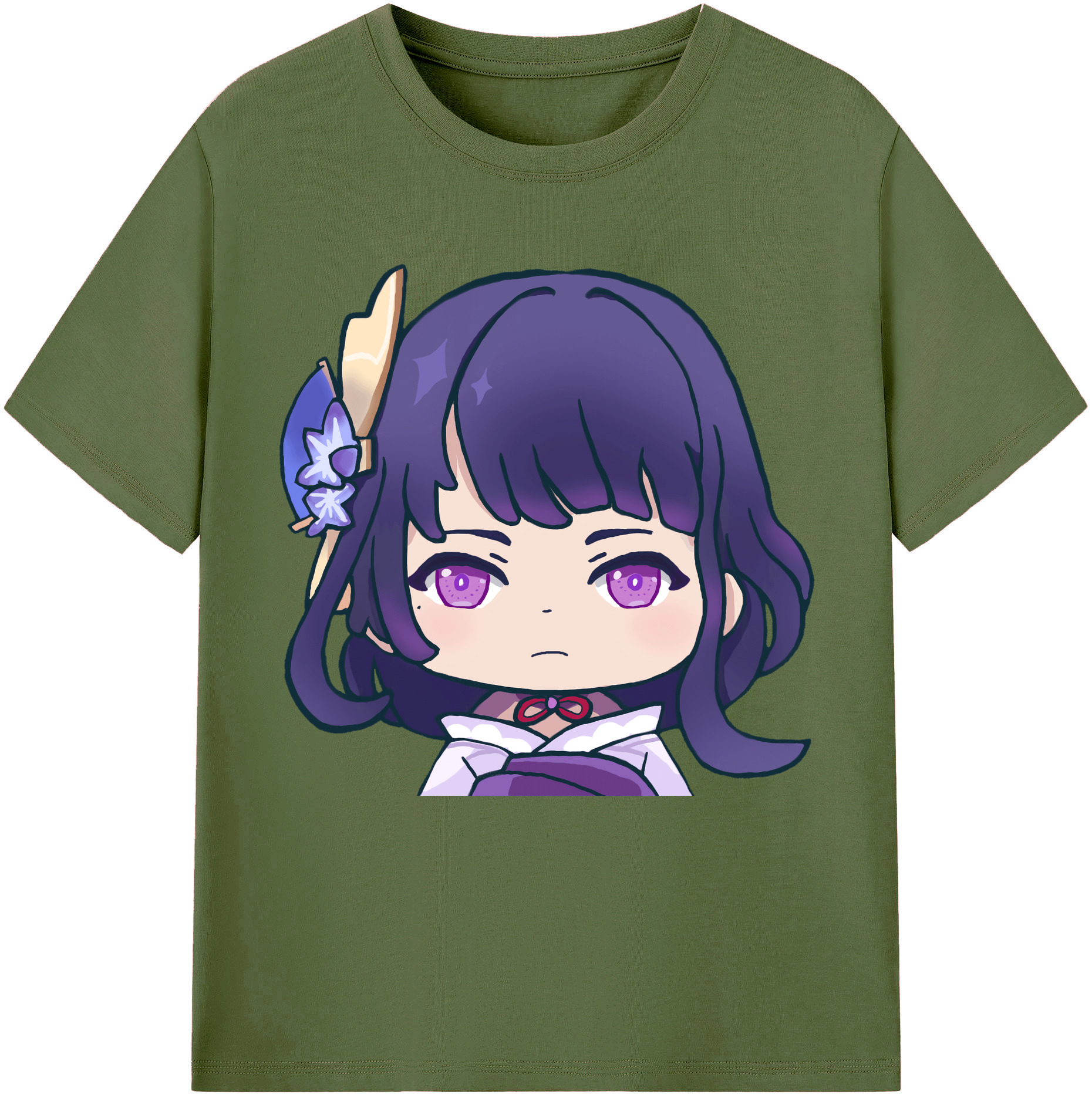 げんし神 雷電将軍 らいでんしょうぐん genshin Raiden Shogun 綿100％半袖Tシャツ（フロントプリント）